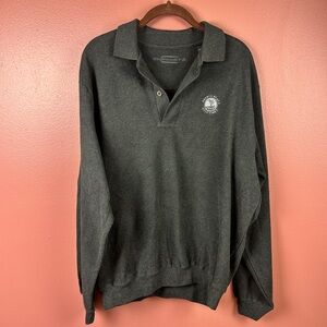 NWT Carnoustie Pebble Beach charcoal gray collared sweatshirt size large